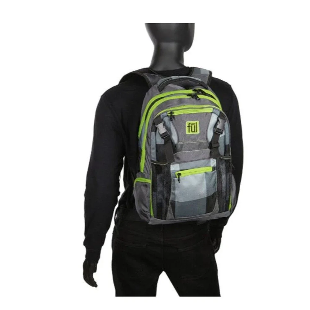Ful Troubleshooter Laptop Backpack Fits up to 17-Inch Laptop 34L Green Gray